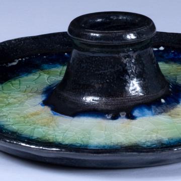 Bougeoirs Verre Craquelé en Faïence, vert clair [2]