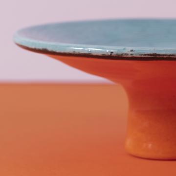 Bougeoirs Toupie en faïence, orange, 5,5 cm de haut [3]