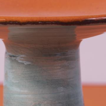 Bougeoirs Toupie en faïence, bleu gris, 7,5 cm de haut [4]