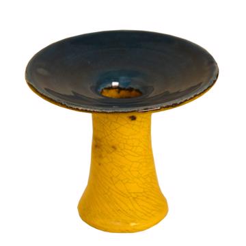 Bougeoirs Toupie en faïence, jaune, 7,5 cm de haut