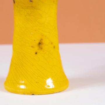 Spinning candlesticks in earthenware, yellow, 7,5 cm high [4]