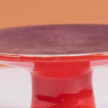 Spinning candlesticks in earthenware, red , 5,5 cm high [2]