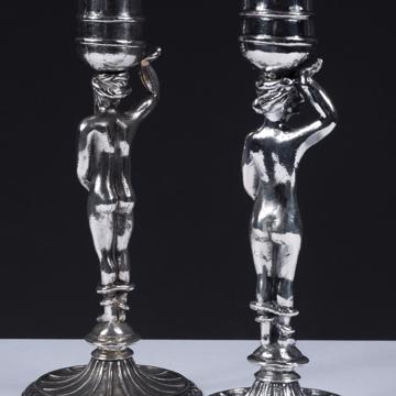 Bougeoirs Adam et Eve en métal argenté ou doré, argent [10]