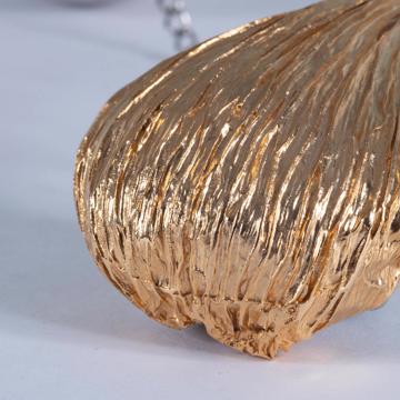 Boule à thé feuille en métal argenté ou doré et inox, or [2]
