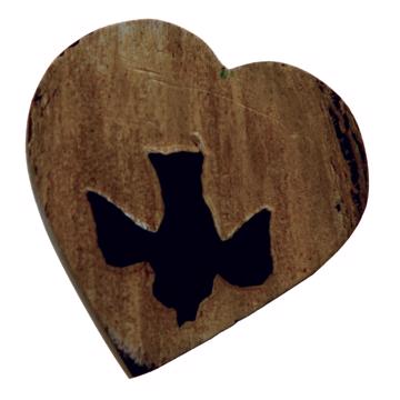Bouton de porte Hirondelle en corne et laiton, noir, coeur [3]
