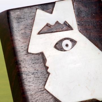 Bouton de porte Profil en bois et laiton, brun [2]