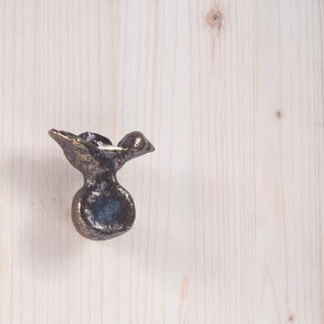 Bouton de porte Grand Oiseau en métal patiné