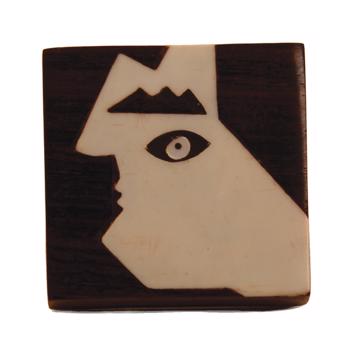 Bouton de porte Profil en bois et laiton, brun [3]