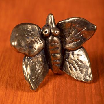 Bouton de porte Papillon en métal patiné, bronze [2]