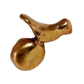Bouton de porte Oiseau en métal patiné, or, main gauche [3]