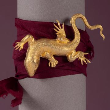 Bracelet Lézard et Sari, or mat [2]