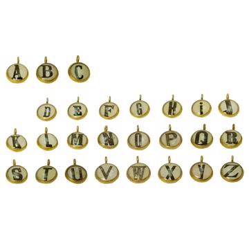 Alphabet Charms in Resin and Gold Plated, multicolor, a [4]