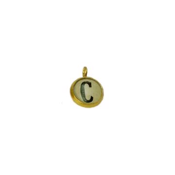 Breloque Alphabet en Résine et Métal Doré, multicolore, c [1]