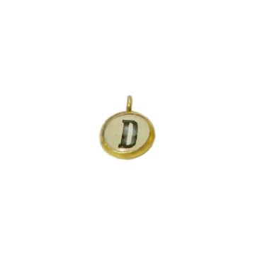 Breloque Alphabet en Résine et Métal Doré, multicolore, d [1]