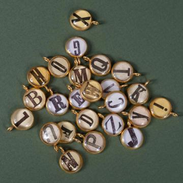Alphabet Charms in Resin and Gold Plated, multicolor, a [1]