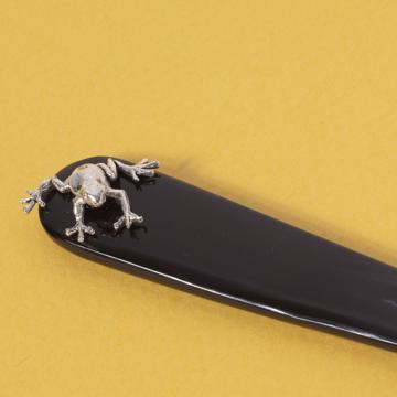 Cuillère à Miel en Corne, argent, grenouille [2]