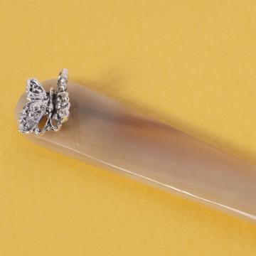 Cuillère à Miel en Corne, argent, papillon [2]
