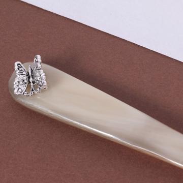 Cuillère Violon en corne, argent, papillon [2]