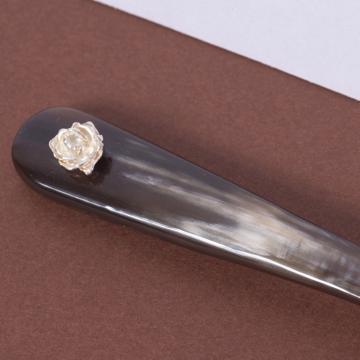 Cuillère Violon en corne, argent, rose [2]