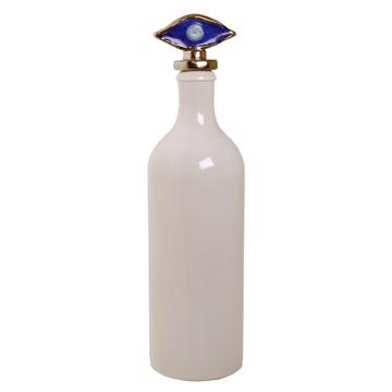 Bouteille Oeil en Faïence et Grès, bleu foncé, 75 cl