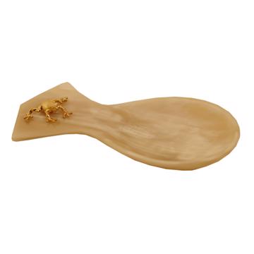 Tea Pod in Horn, gold, frog [3]