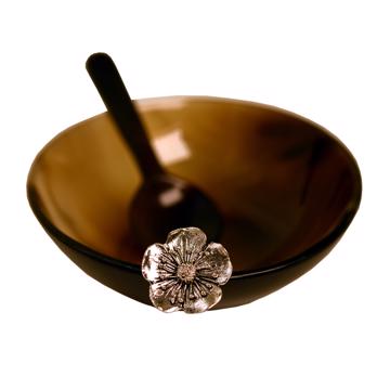 Saleron Corne & Grenouille en métal argenté ou doré, argent, sakura [3]