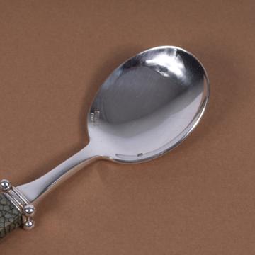 Cuillère à glace Galuchat en cuir véritable, vert foncé [4]