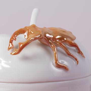 Scarab Jampot in Limoges porcelain, multicolor [2]