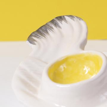 Coquetier Poule et Coq en faïence, blanc, coq [4]