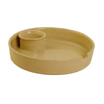 Coquetier Chanteclerc en faïence tournée, beige