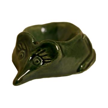Coquetier Souris Verte en Faïence, vert foncé [5]