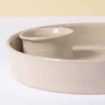 Chanteclerc eggcup in eathenware, beige [4]