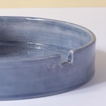 Coquetier Chanteclerc en faïence tournée, bleu gris [4]