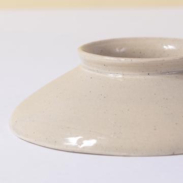 Coquetier Rond en faïence, beige [2]