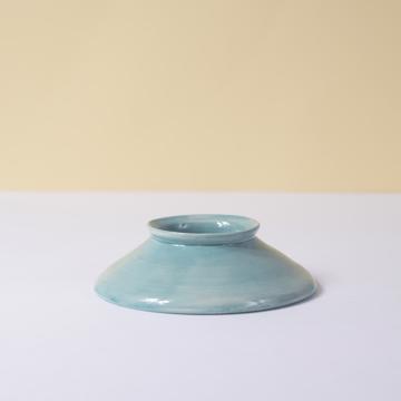 Coquetier Rond en faïence, vert mer [1]