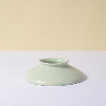 Coquetier Rond en faïence, vert menthe [1]