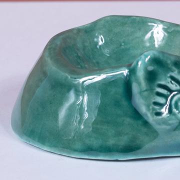 Coquetier Souris Verte en Faïence, vert foncé [3]