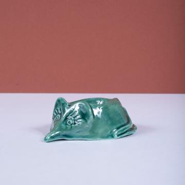 Coquetier Souris Verte en Faïence, vert foncé [4]