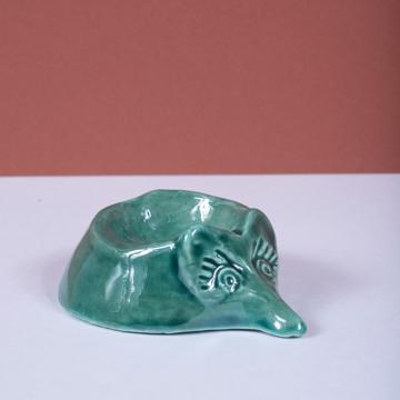 Mouse egg cup in earthenware