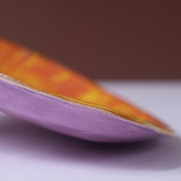 Nautilus dish in stamped earthenware, strong orange [2]