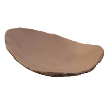 Bird bread dish in stamped sandstone, light grey