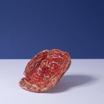 Coupelle Chien en Faïence, rouge effet [1]