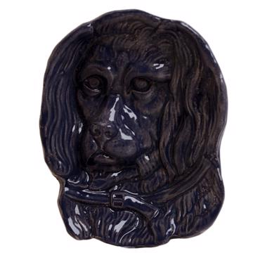 Coupelle Chien en Faïence, violet bleu 