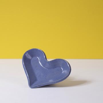 Heart saltcellar in sandstone, violet blue  [1]