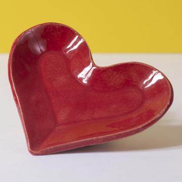 Heart saltcellar in sandstone, red  [1]