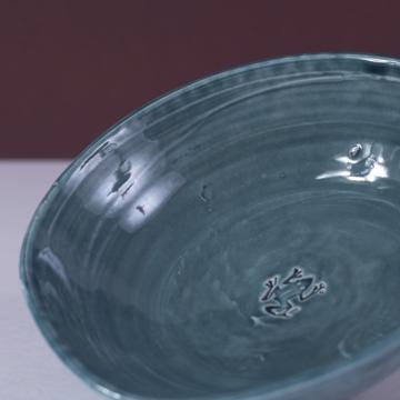 Frog Dish in earthenware, duck blue [2]