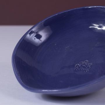 Frog Dish in earthenware, dark blue [2]