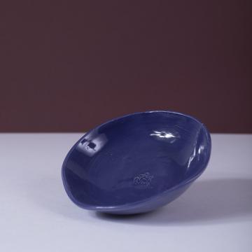 Frog Dish in earthenware, dark blue [1]