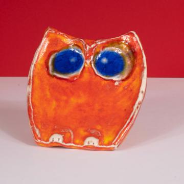 Coupelle Hibou en faïence estampée