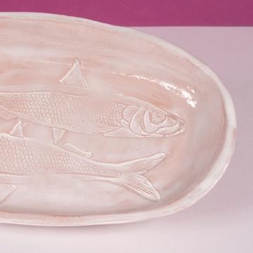 Sardine Dish in Earthenware, snow white [2]